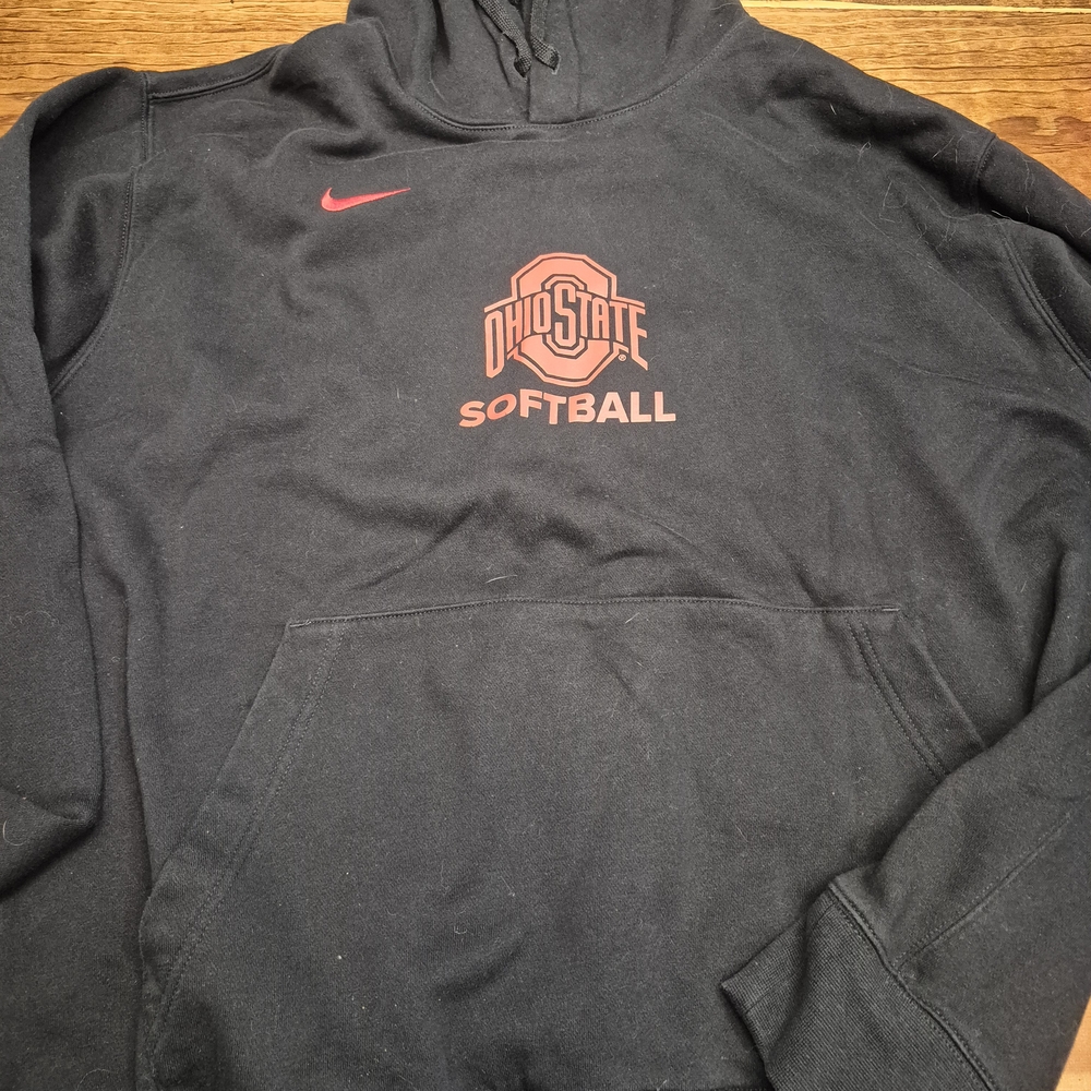 Nike Black and Red Ohio State Softball Hoodie